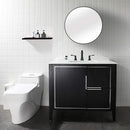 PARLOS Widespread 2 Handles Bathroom Faucet with Metal Pop Up Sink Drain and cUPC Faucet Supply Lines, Matte Black, 1.2 GPM（14135P）