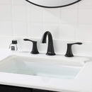 PARLOS Widespread 2 Handles Bathroom Faucet with Metal Pop Up Sink Drain and cUPC Faucet Supply Lines, Matte Black, 1.2 GPM（14135P）