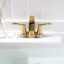 PARLOS 2 Handles Waterfall Centerset Bathroom Sink Faucet with Pop-up Drain and Faucet Supply Lines, Brushed Gold, 1.2GPM, Demeter 1431708P